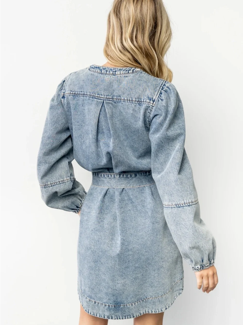 BALTIC BORN STONE WASHED TORA MINI DRESS SZ M LONG SLEEVE BRAND NEW WITH TAGS - Picture 3 of 13